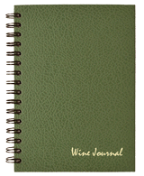 green textured leatherette wirebound wine journal