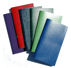 purple, black, red, blue and green leatherette wine tasting notebooks