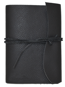 black leather wrapped wine journal
