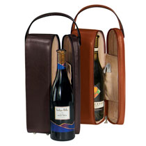Burgundy and tan leather wine cases